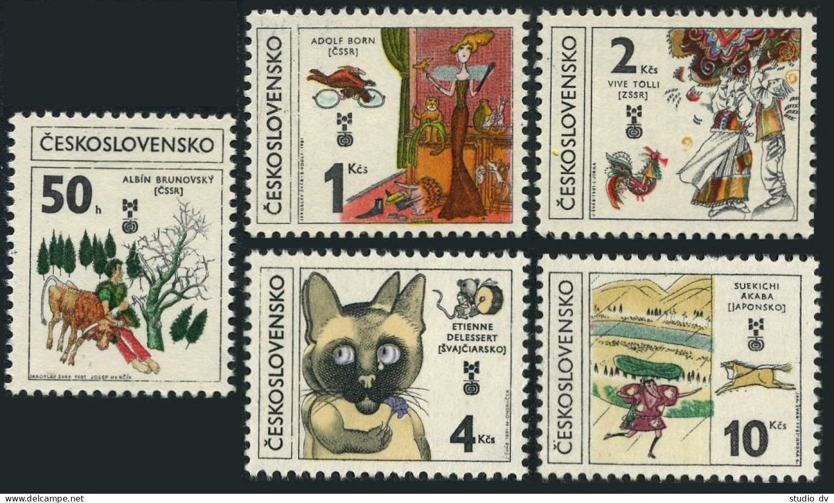 Czechoslovakia 2375-2379, MNH. Mi 2630-2634. Children's Book Illustrations, 1981 - Ongebruikt