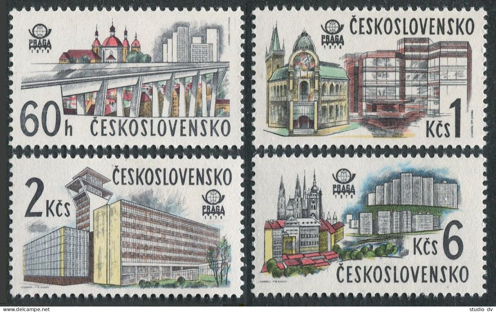 Czechoslovakia 2192-2195,MNH.Michel 2258-2261. PRAGA-1978.New & Old Prague. - Ongebruikt