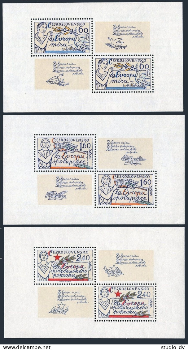 Czechoslovakia 2136-2138, MNH. Michel 2407A-2409A. For A Europe Of Peace, 1977. - Unused Stamps