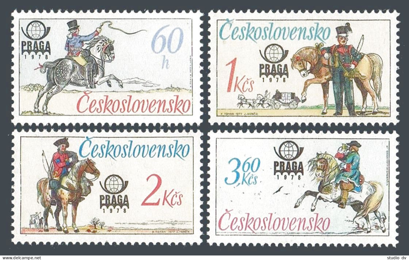 Czechoslovakia 2116-2119, MNH. Mi 2377-2380. PRAGA-1978 PhilEXPO, 1977.Uniforms. - Neufs