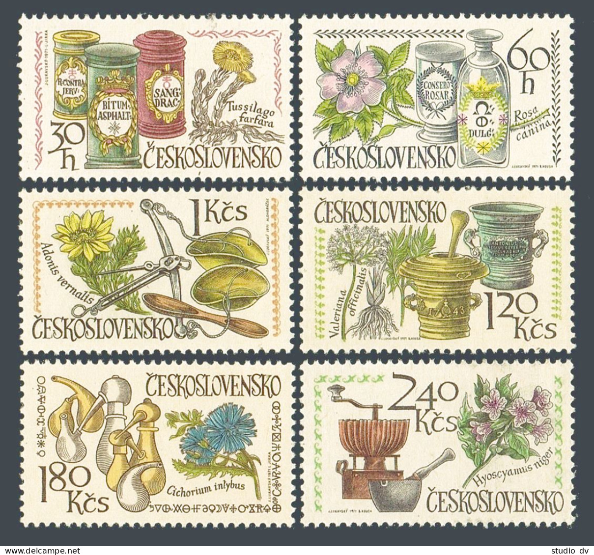 Czechoslovakia 1772-1777, MNH.Mi 2023-2028. Pharmaceutical Congress,1971.Plants. - Ungebraucht