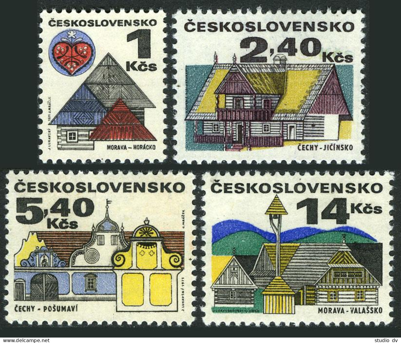 Czechoslovakia 1733/1741,MNH.Michel 2010-2013. Buildings 06.22.1971. - Nuovi