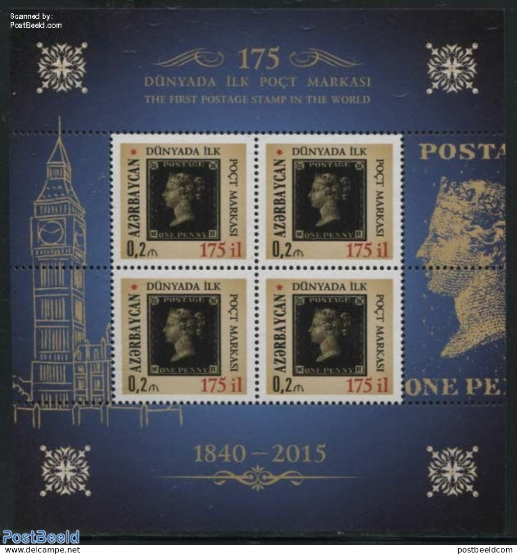 Azerbaijan 2015 175 Years Penny Black S/s, Mint NH, Stamps On Stamps - Stamps On Stamps