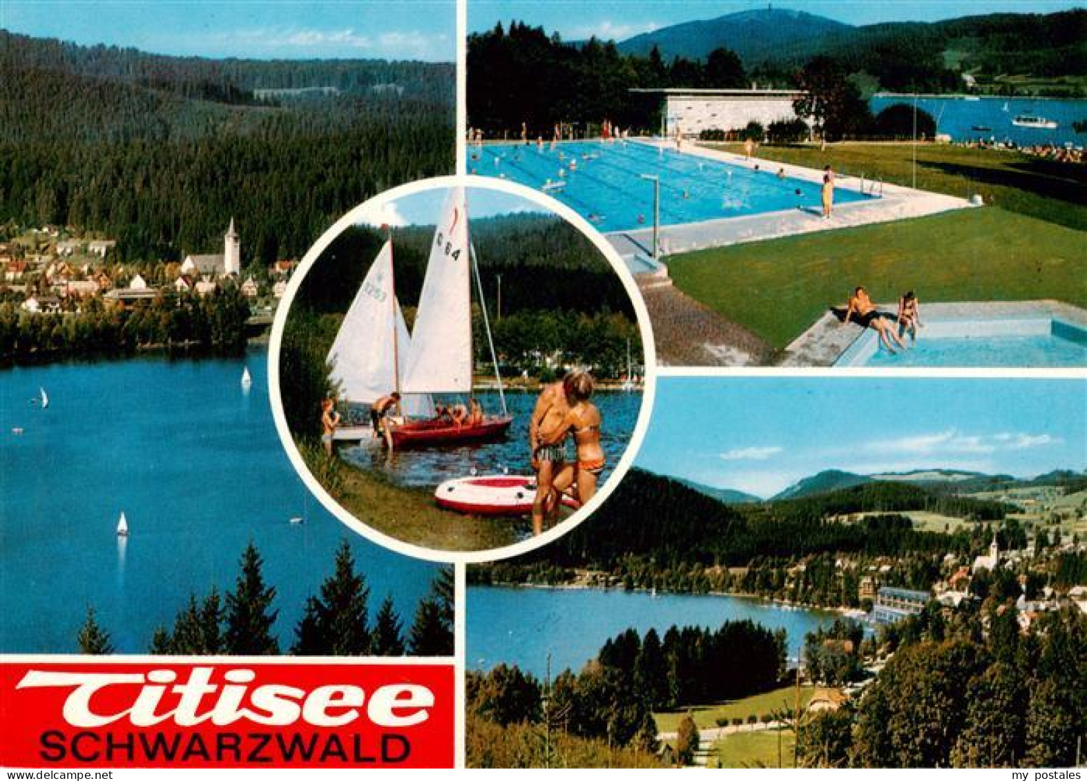 73929175 Titisee Seepartien Segeln Freibad Panorama - Titisee-Neustadt