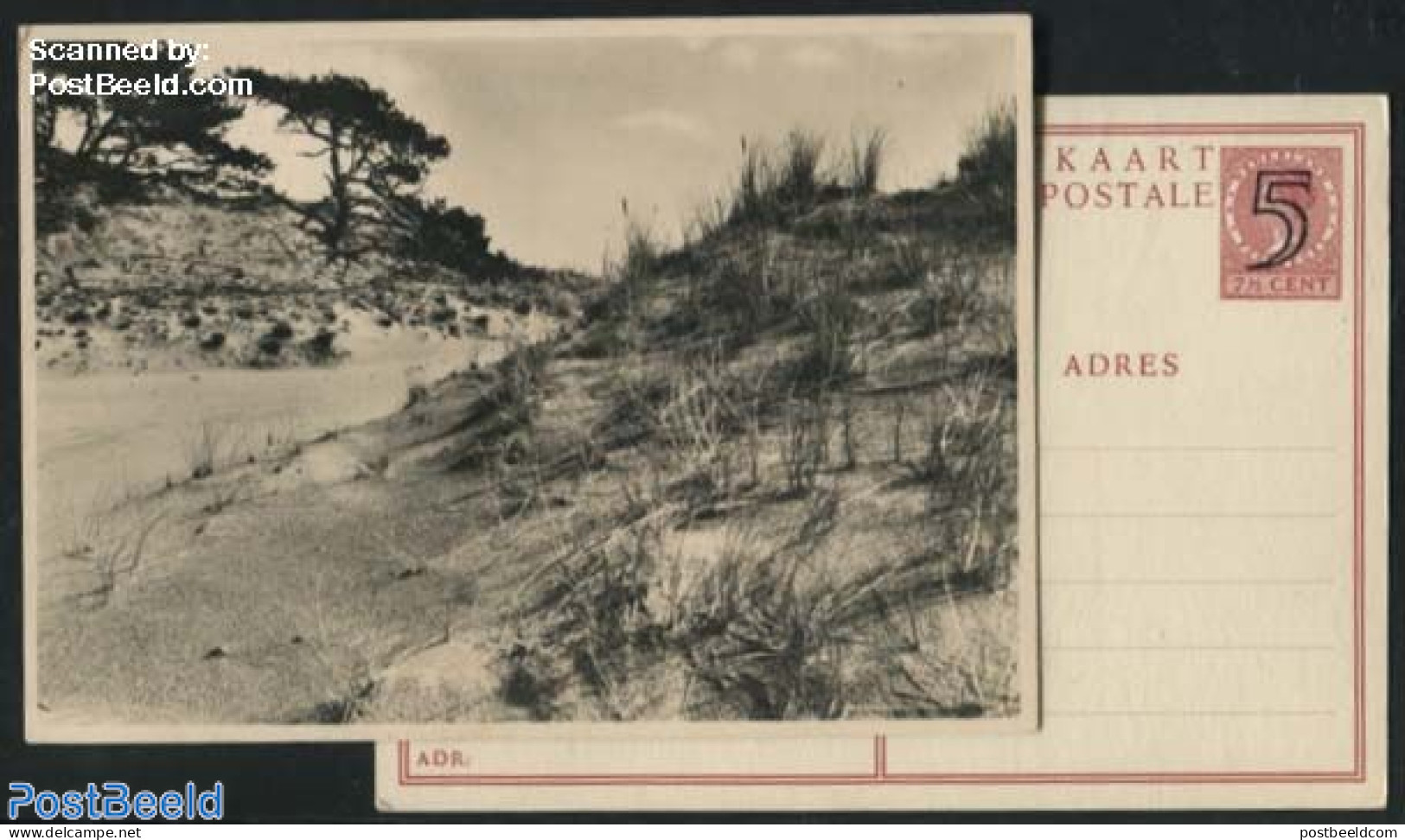 Netherlands 1946 Postcard 5c On 7.5c, Landscape No. 4, Hoenderloo, Unused Postal Stationary - Covers & Documents