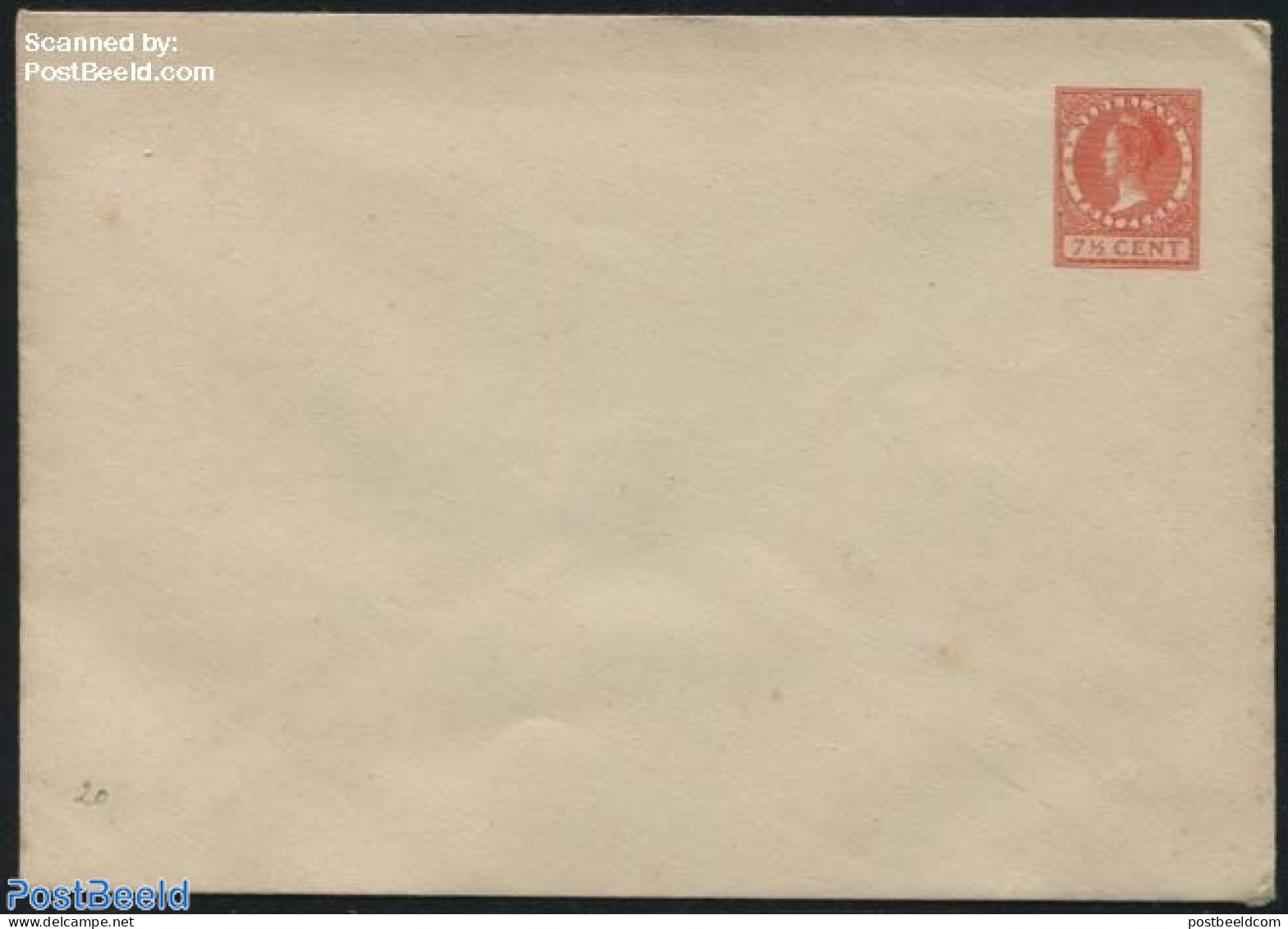 Netherlands 1929 Envelope 7.5c Red, Unused Postal Stationary - Covers & Documents