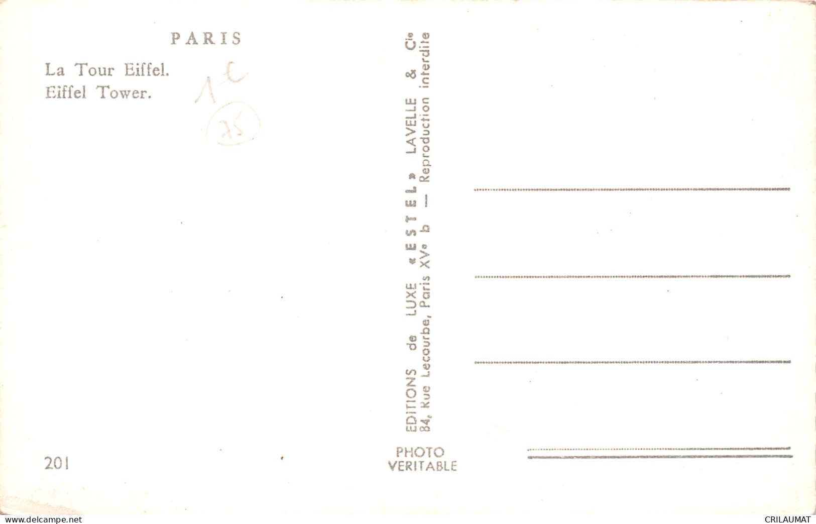 75-PARIS LA TOUR EIFFEL-N°T5058-A/0331 - Eiffelturm