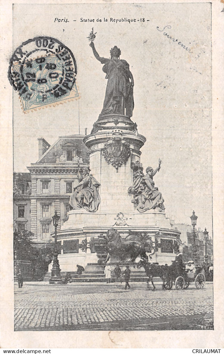 75-PARIS STATUE DE LA REPUBLIQUE-N°T5058-A/0313 - Autres & Non Classés