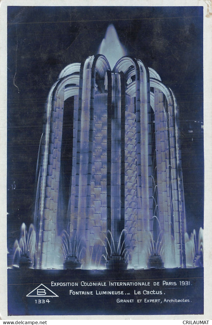 75-PARIS EXPO COLONIALE INTERNATIONALE 1931 FONTAINE LUMINEUSE-N°T5058-A/0243 - Expositions