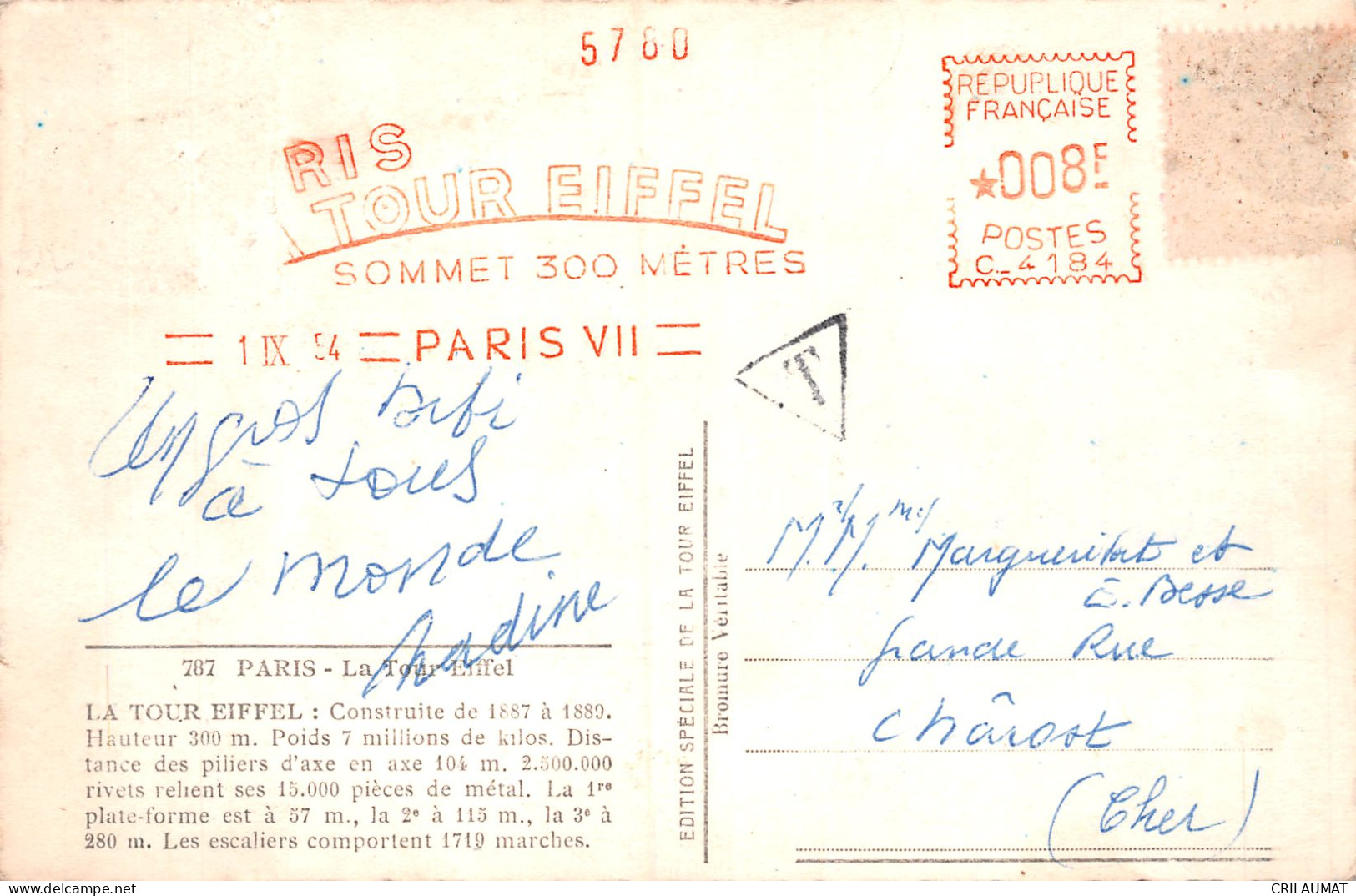 75-PARIS LA TOUR EIFFEL-N°T5058-A/0141 - Tour Eiffel