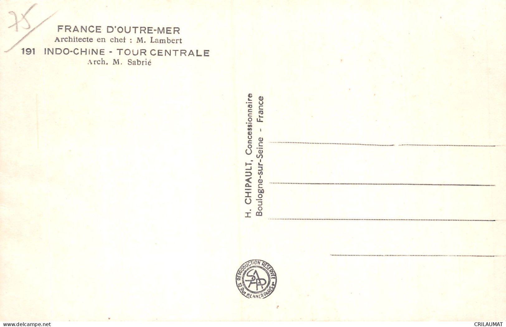 75-PARIS EXPO INTERNATIONALE 1937 INDOCHINE TOUR CENTRALE-N°T5058-A/0075 - Expositions