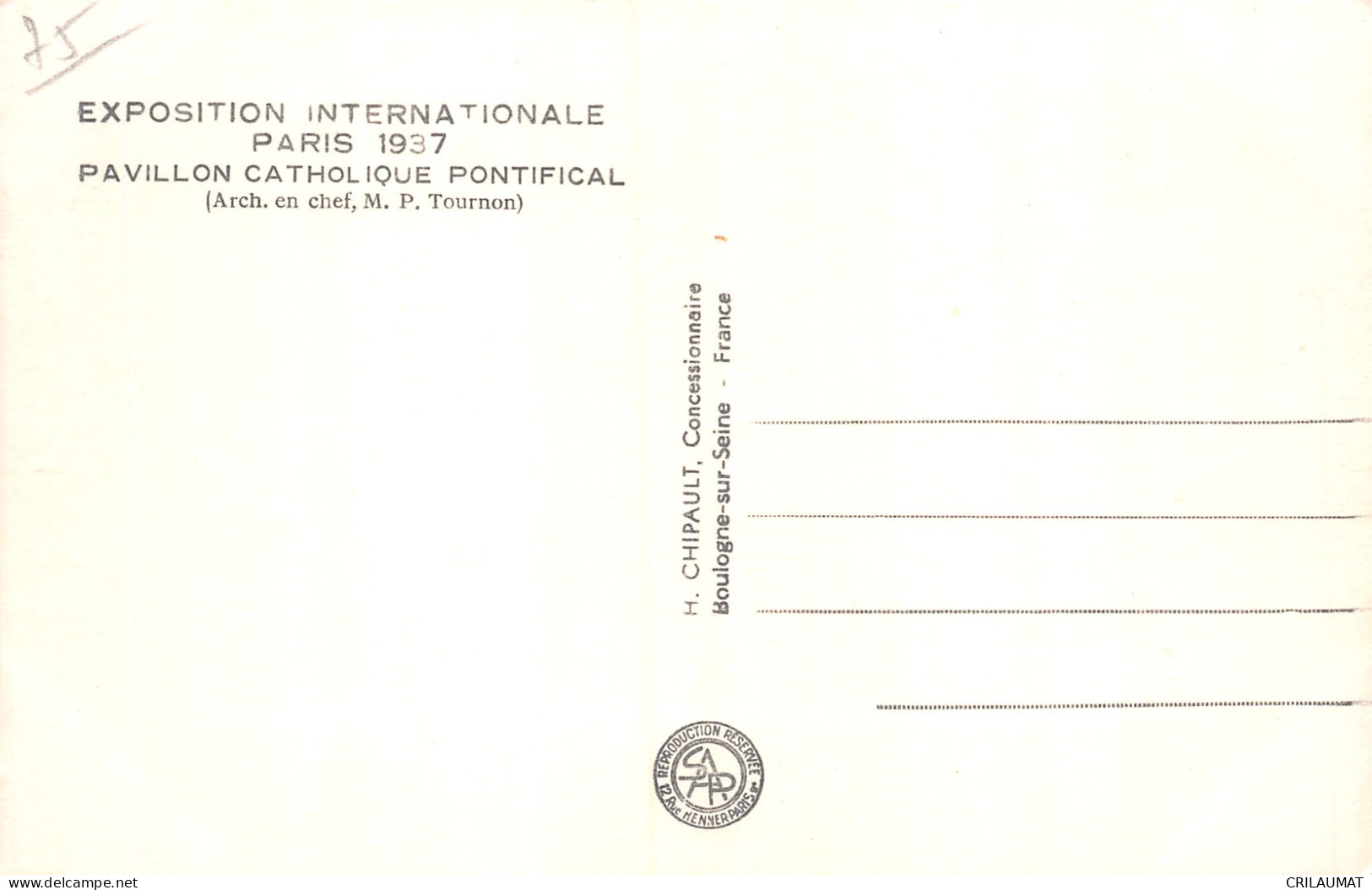 75-PARIS EXPO INTERNATIONALE 1937 PAVILLON CATHOLIQUE-N°T5058-A/0071 - Tentoonstellingen
