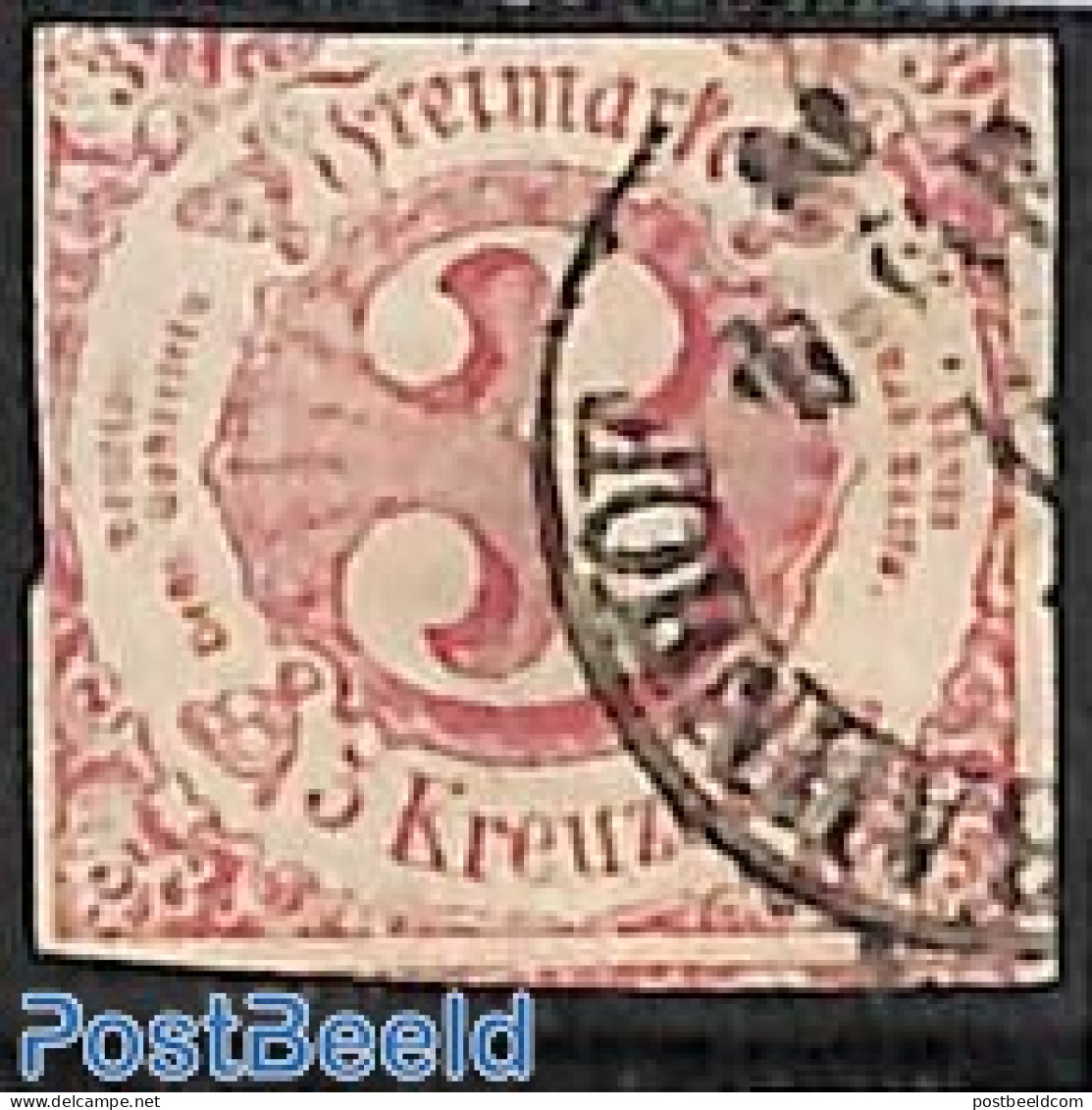 Germany, Thurn & Taxis 1862 3kr, Used, Used - Otros & Sin Clasificación