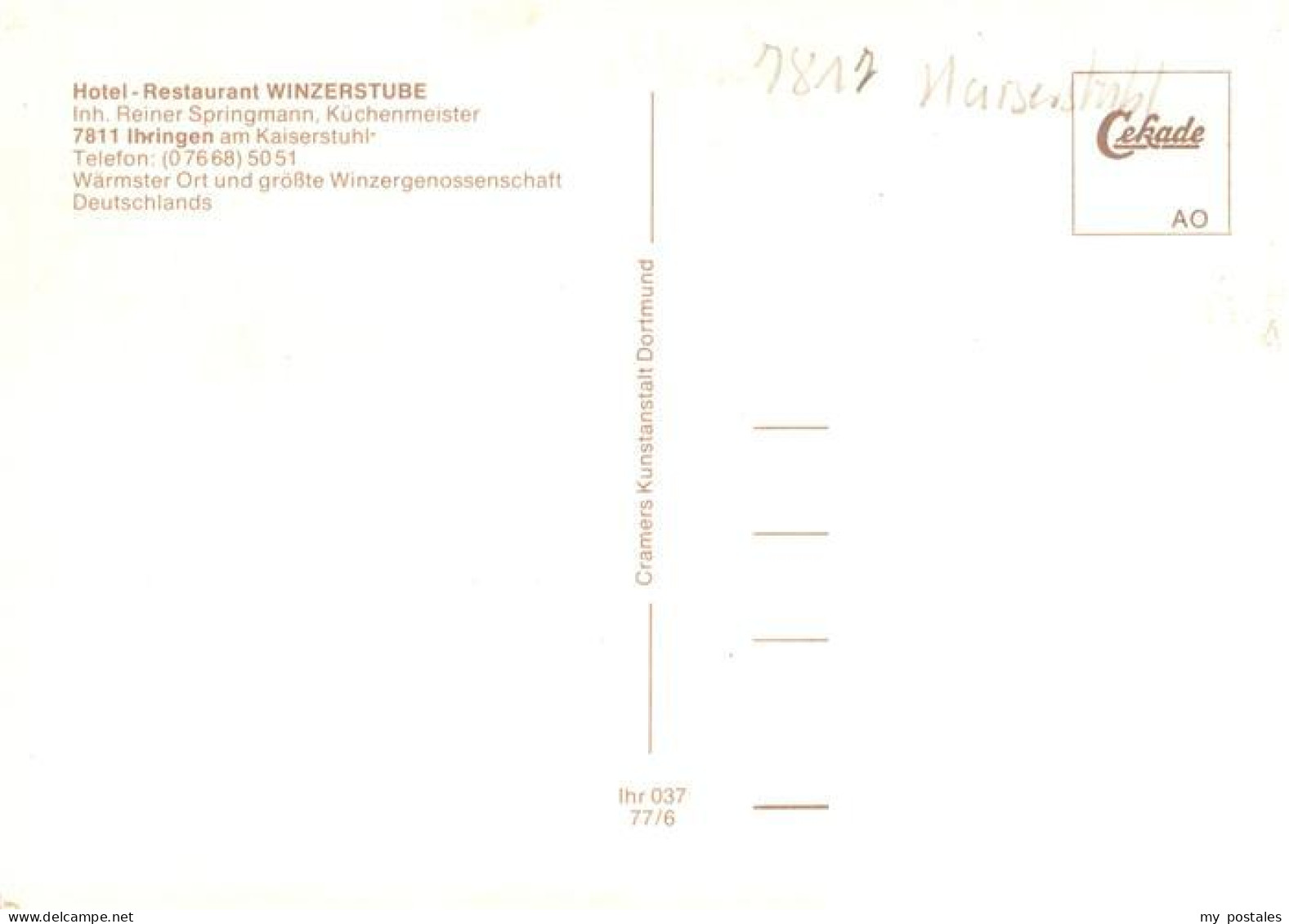 73929134 Ihringen_Kaiserstuhl Hotel Restaurant Winzerstube Gastraeume - Ihringen