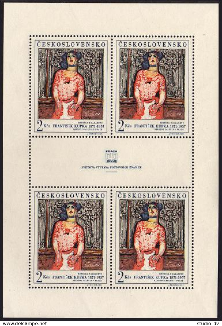 Czechoslovakia 1546a Sheet, MNH. Michel 1796 Klb. Cabaret Performer.Prague 1968. - Ongebruikt