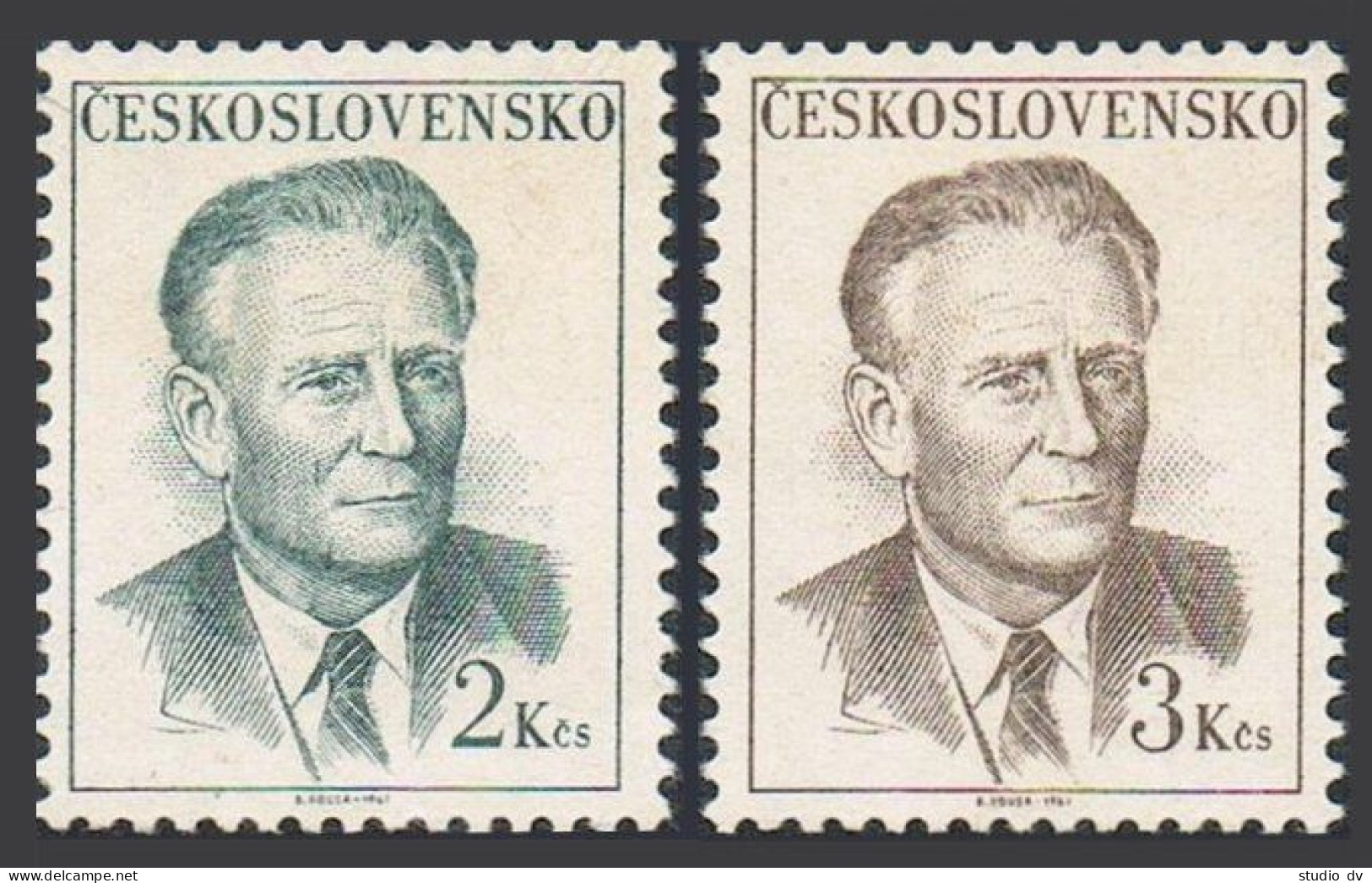 Czechoslovakia 1512-1513, MNH. Michel 1753-1754. Pres.Antonin Novotny, 1967. - Unused Stamps