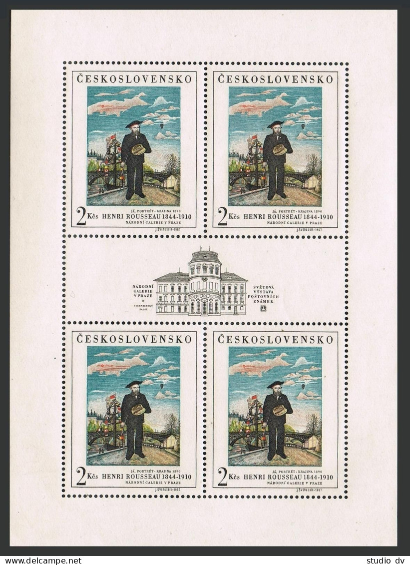 Czechoslovakia 1484a Sheet, MNH. Michel 1718 Klb. PRAGA-1968. Henri Rousseau. - Unused Stamps