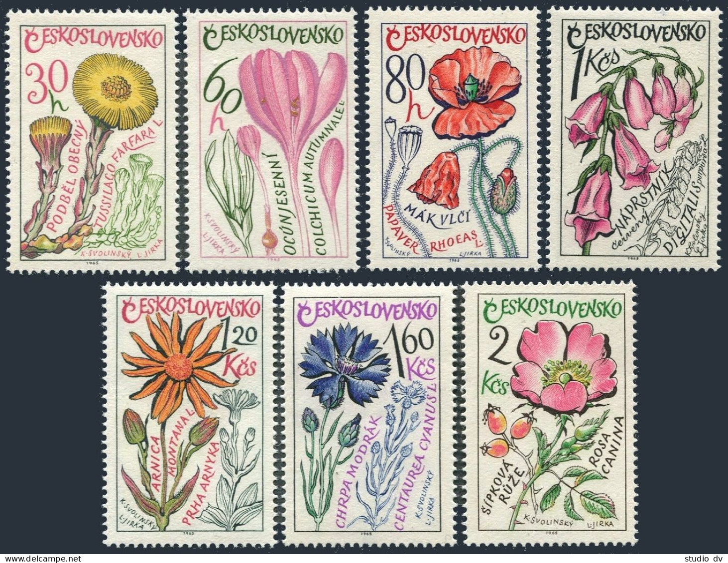 Czechoslovakia 1354-1360, MNH. Mi 1583-1589. Medicinal Plants 1965. Coltsfoot, - Nuevos