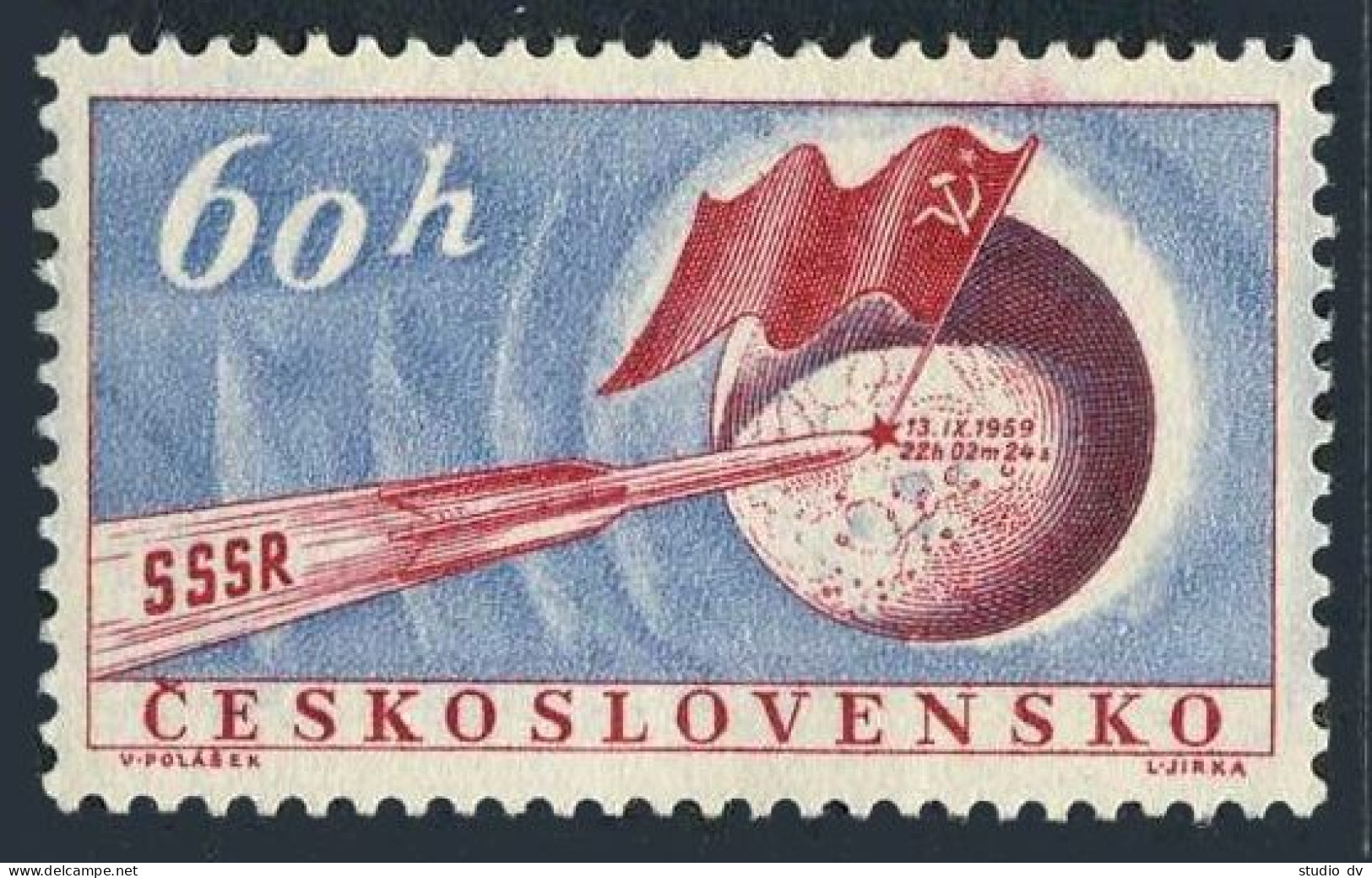 Czechoslovakia 938, MNH. Michel 1152. Soviet Rocket Landing On Moon, 1959. - Ungebraucht