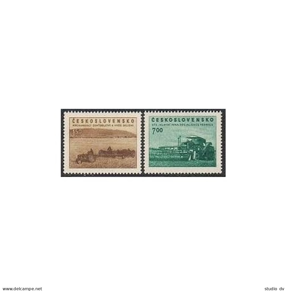 Czechoslovakia 593-594, MNH. Michel 806-807. Socialization Of The Village, 1953. - Unused Stamps