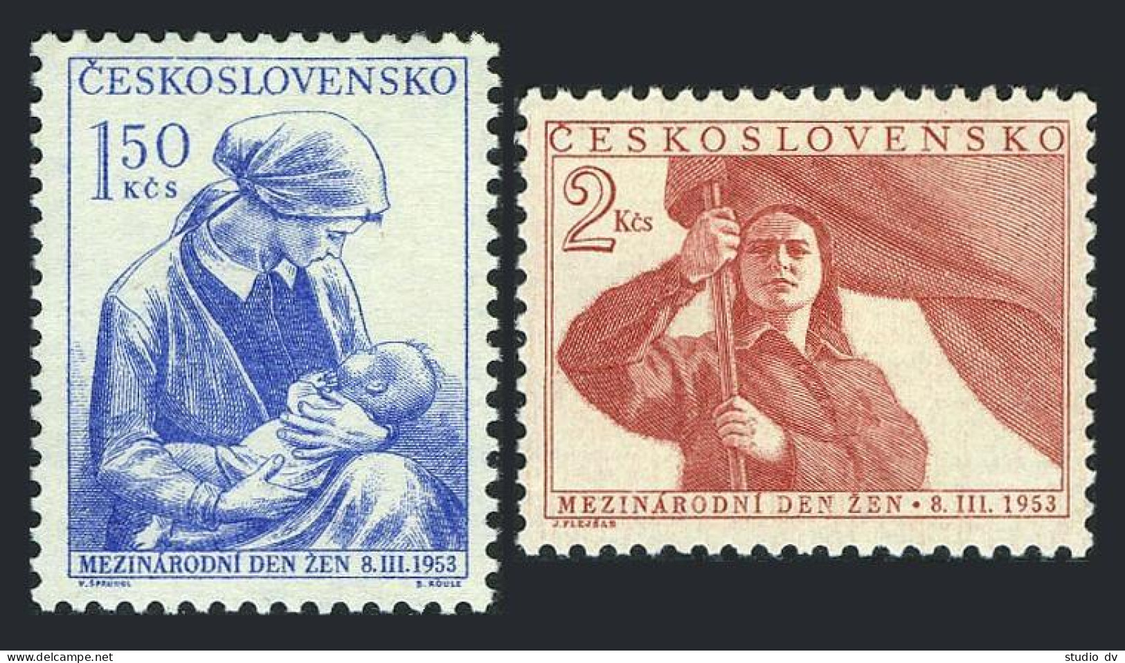 Czechoslovakia 582-583, MNH. Michel 790-791. Women's Day, Mart 8, 1953. - Ungebraucht