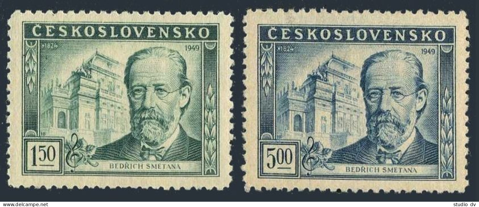 Czechoslovakia 386-387, MNH. Michel 578-579. Bedrich Smetana, Composer, 1949. - Nuevos