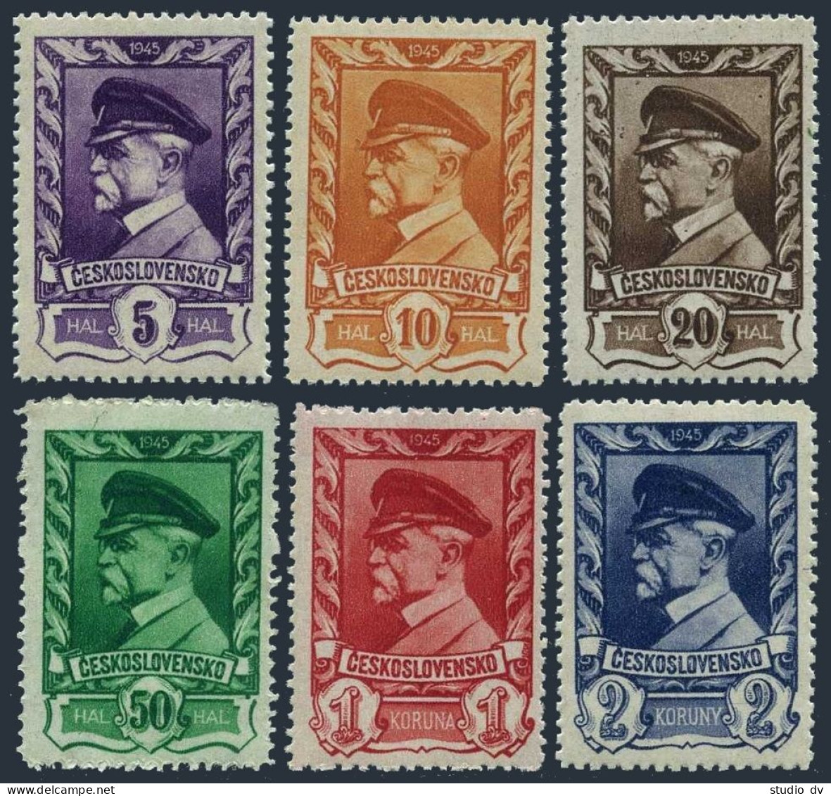 Czechoslovakia 262A-265, MNH. Michel 433-438. Thomas G. Masaryk, 1945. - Ungebraucht