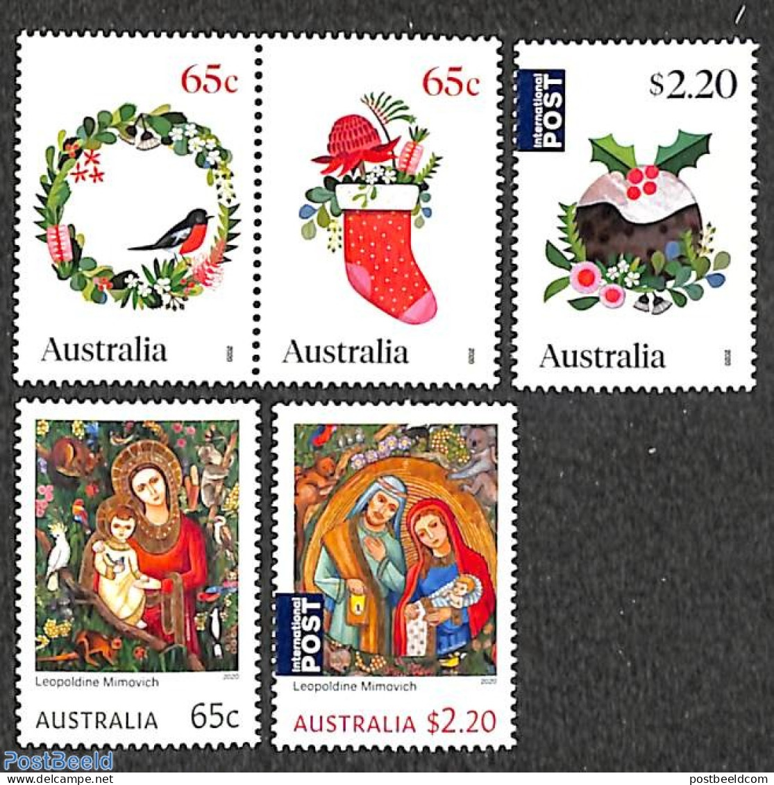 Australia 2020 Christmas 5v, Mint NH, Religion - Christmas - Nuevos