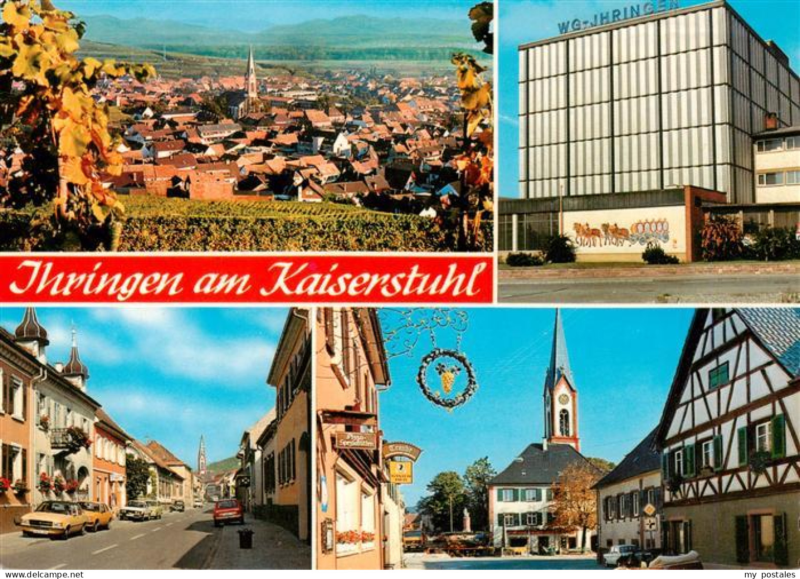 73929107 Ihringen_Kaiserstuhl Panorama Winzergenossenschaft Ortspartie Kirche - Ihringen