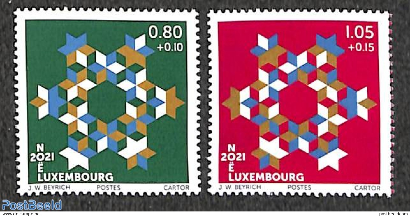 Luxemburg 2021 Christmas 2v, Mint NH, Religion - Christmas - Nuevos