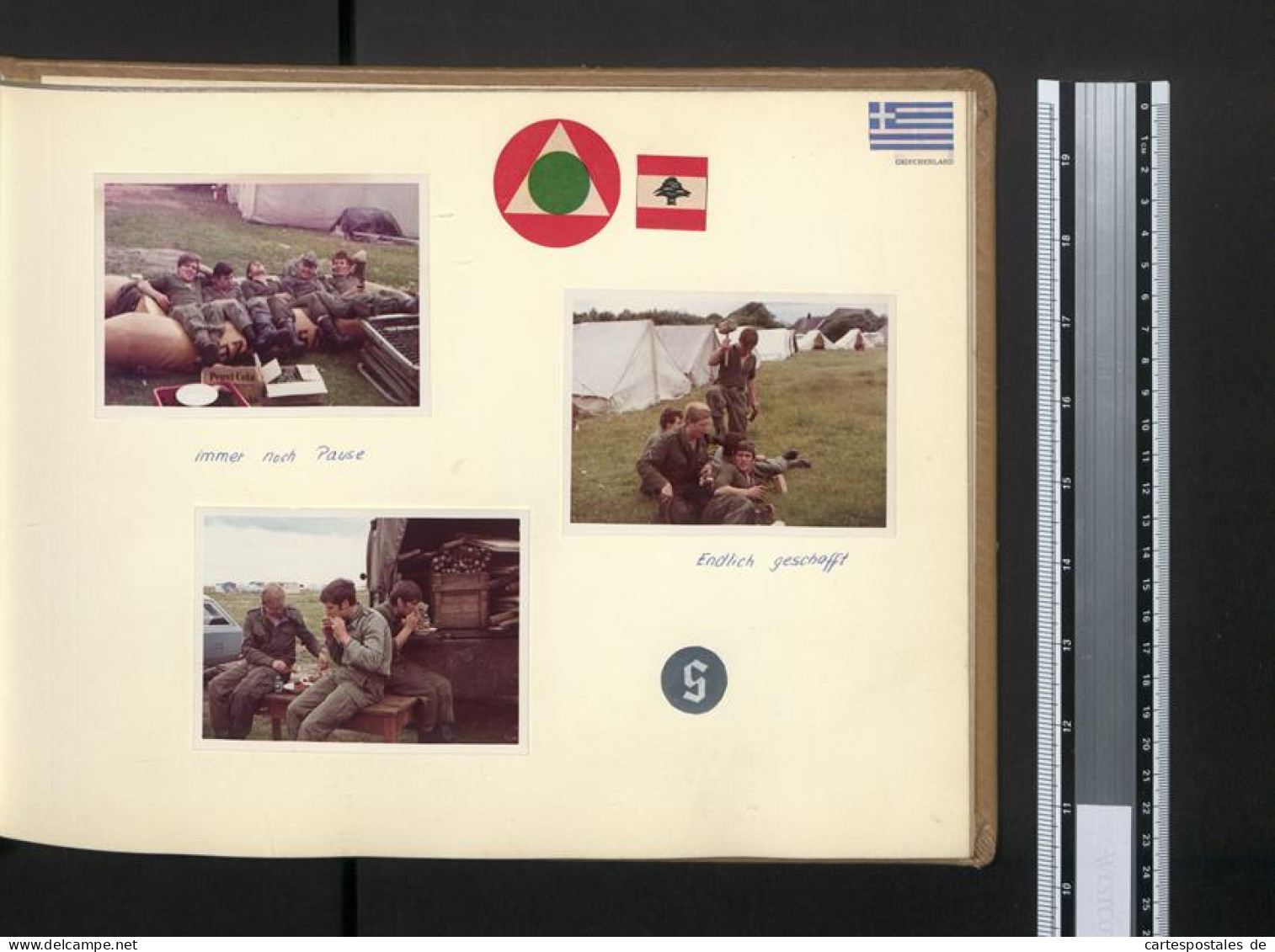 Fotoalbum mit 67 Fotografien Bundeswehr, Grundausbildung 1969, Panzer, NATO, Jugendlager, Uniform 