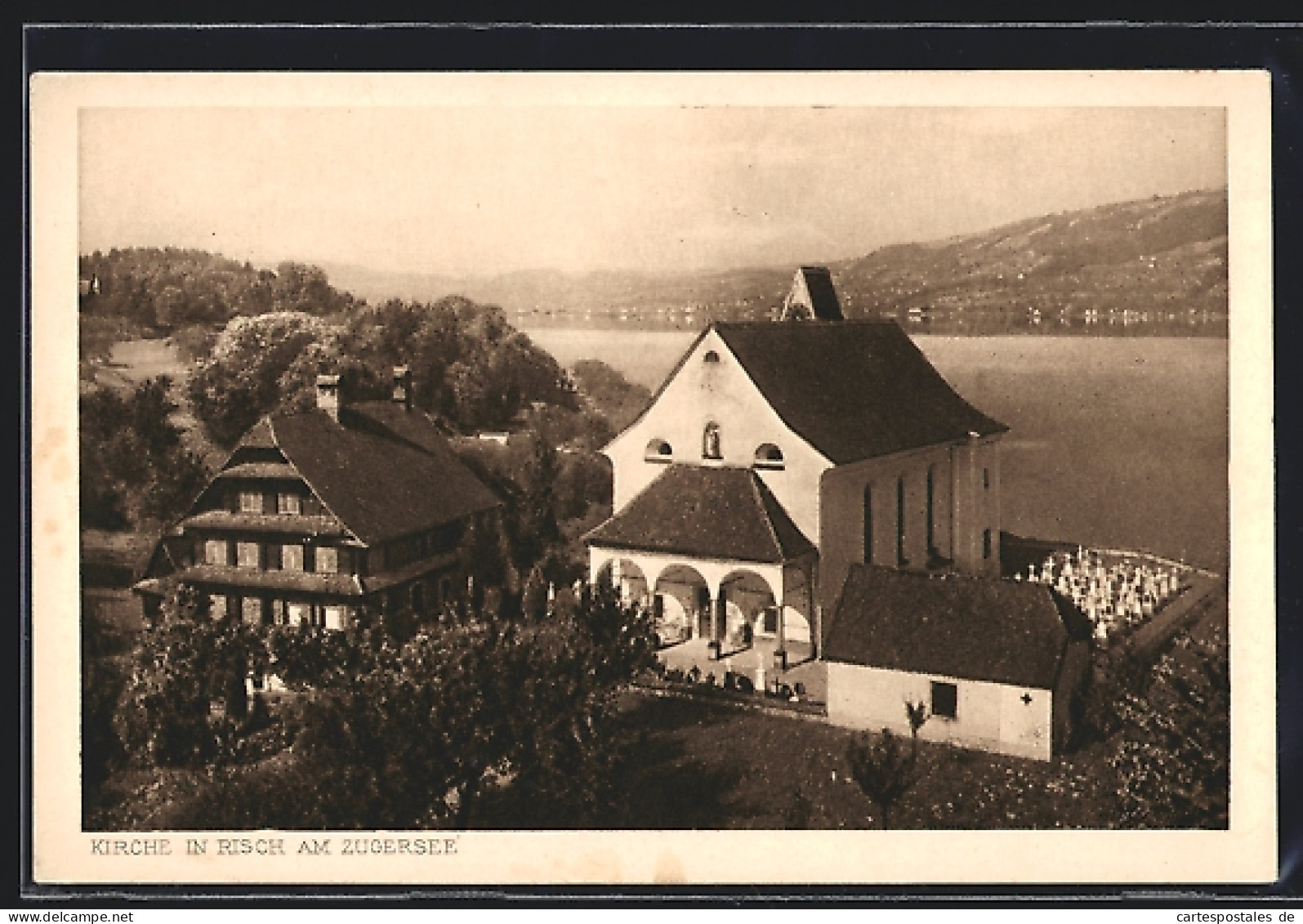 AK Risch Am Zugersee, Kirche Und Friedhof  - Andere & Zonder Classificatie