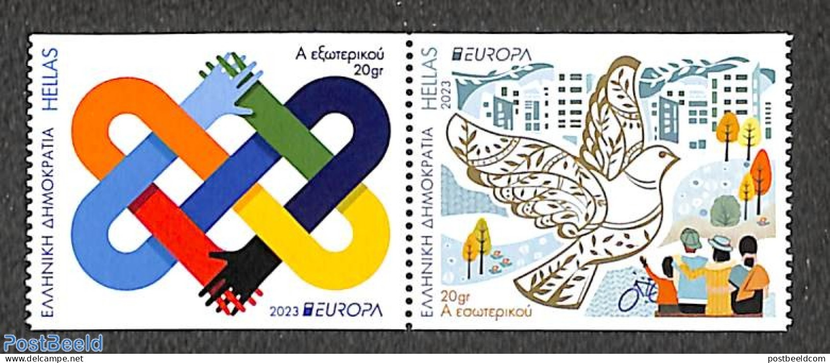 Greece 2023 Europa, Peace 2v From Booklet, Mint NH, History - Various - Europa (cept) - Peace - Joint Issues - Neufs