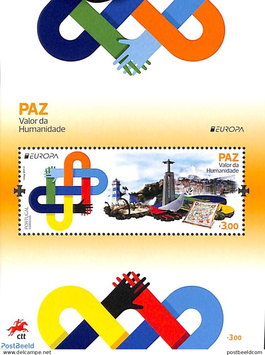 Portugal 2023 Europa, Peace S/s, Mint NH, History - Nature - Various - Europa (cept) - Peace - Birds - Joint Issues - .. - Nuevos