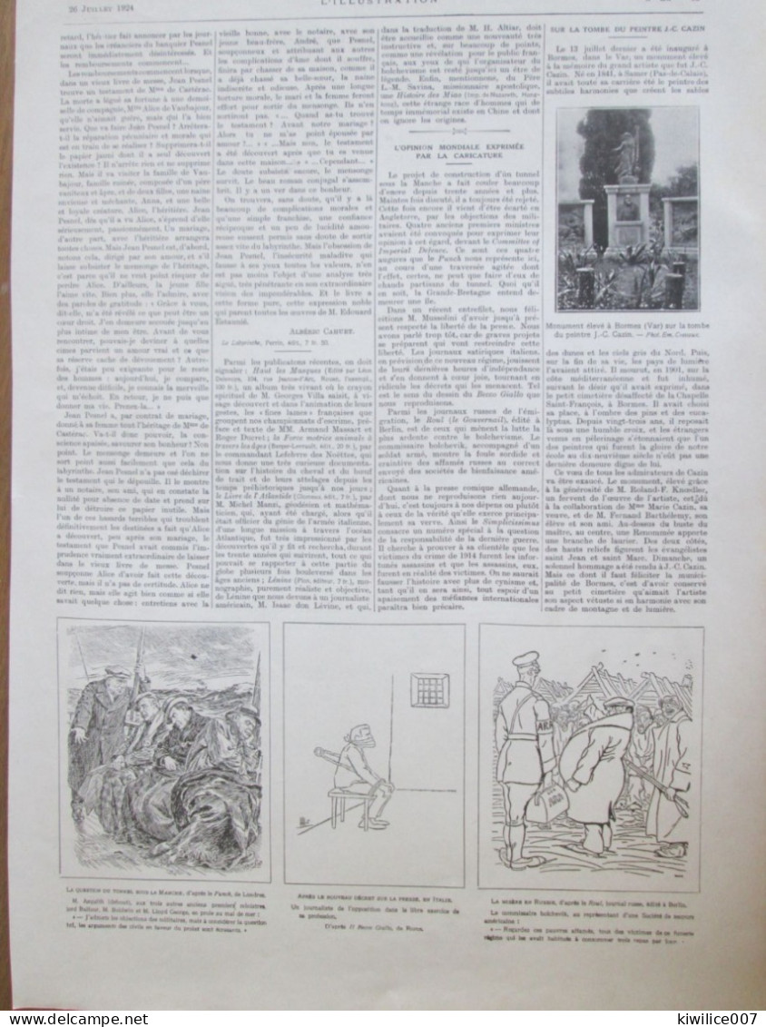 1924  L Opinion Mondiale Exprimée Par La Caricature - Sin Clasificación