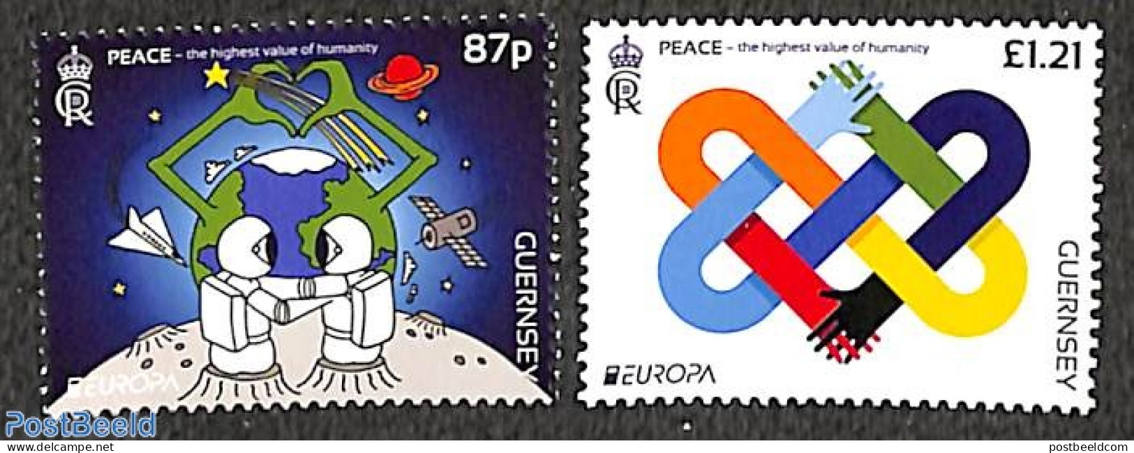 Guernsey 2023 Europa, Peace And Freedom 2v, Mint NH, History - Transport - Various - Europa (cept) - Peace - Space Exp.. - Gezamelijke Uitgaven