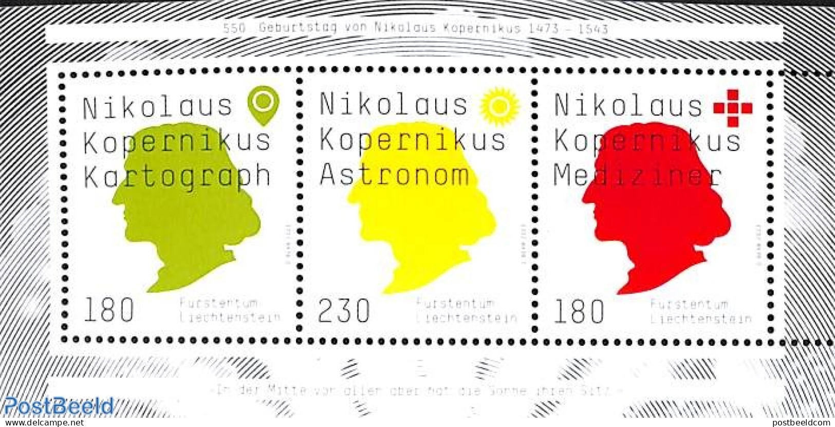 Liechtenstein 2023 Copernicus S/s, Mint NH, Science - Astronomy - Unused Stamps