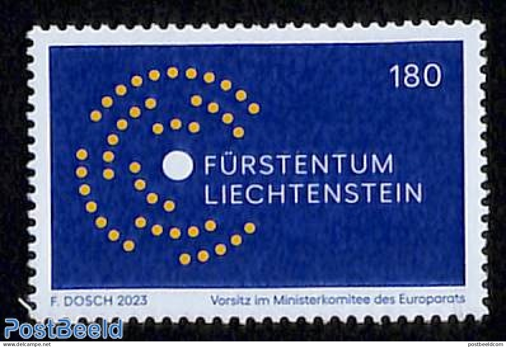 Liechtenstein 2023 European Council 1v, Mint NH, History - Europa Hang-on Issues - Neufs