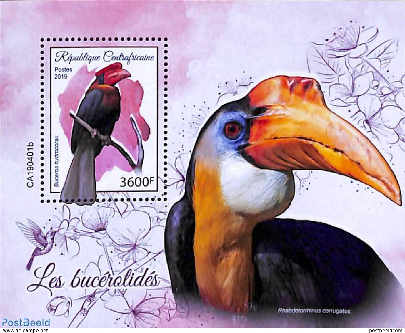 Central Africa 2019 Birds S/s, Mint NH, Nature - Birds - Central African Republic