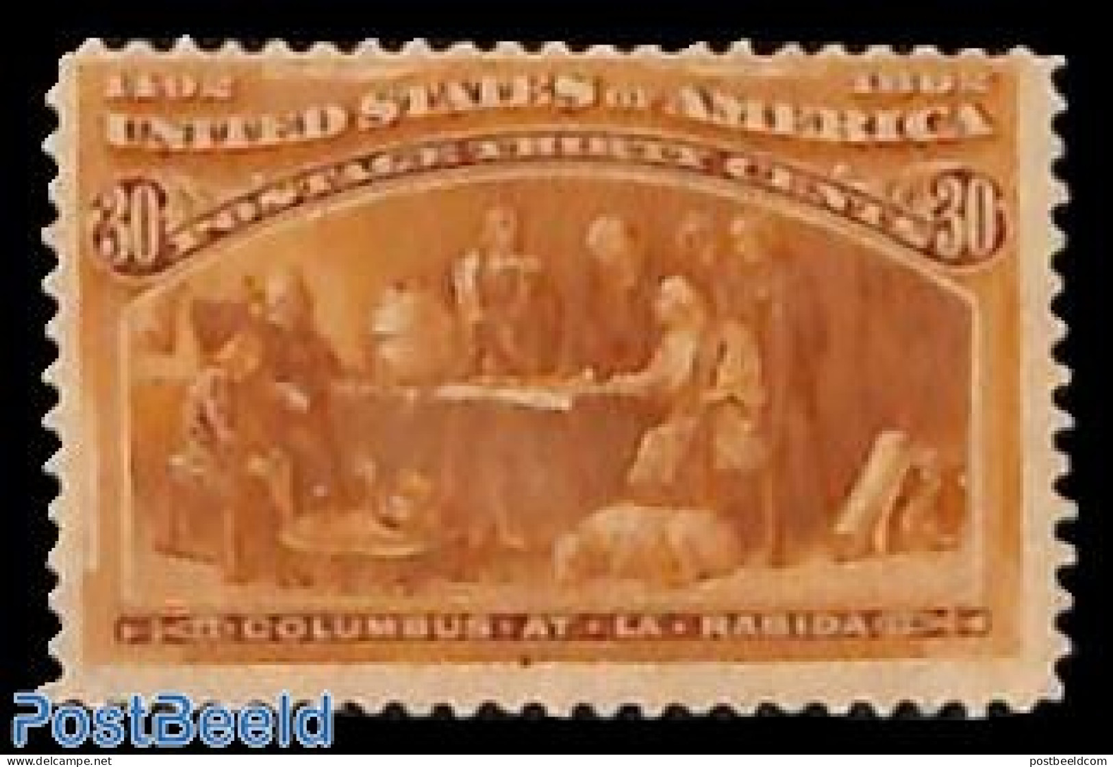 United States Of America 1892 30c, Stamp Out Of Set, Without Gum, Unused (hinged) - Ongebruikt