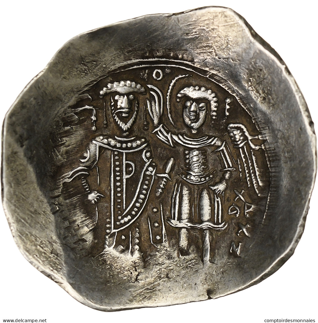Isaac II Angelus, Aspron Trachy, 1185-1195, Constantinople, Electrum, SUP - Byzantium