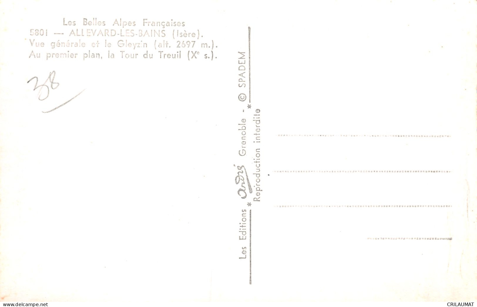 38-ALLEVARD LES BAINS-N°T5060-C/0019 - Allevard