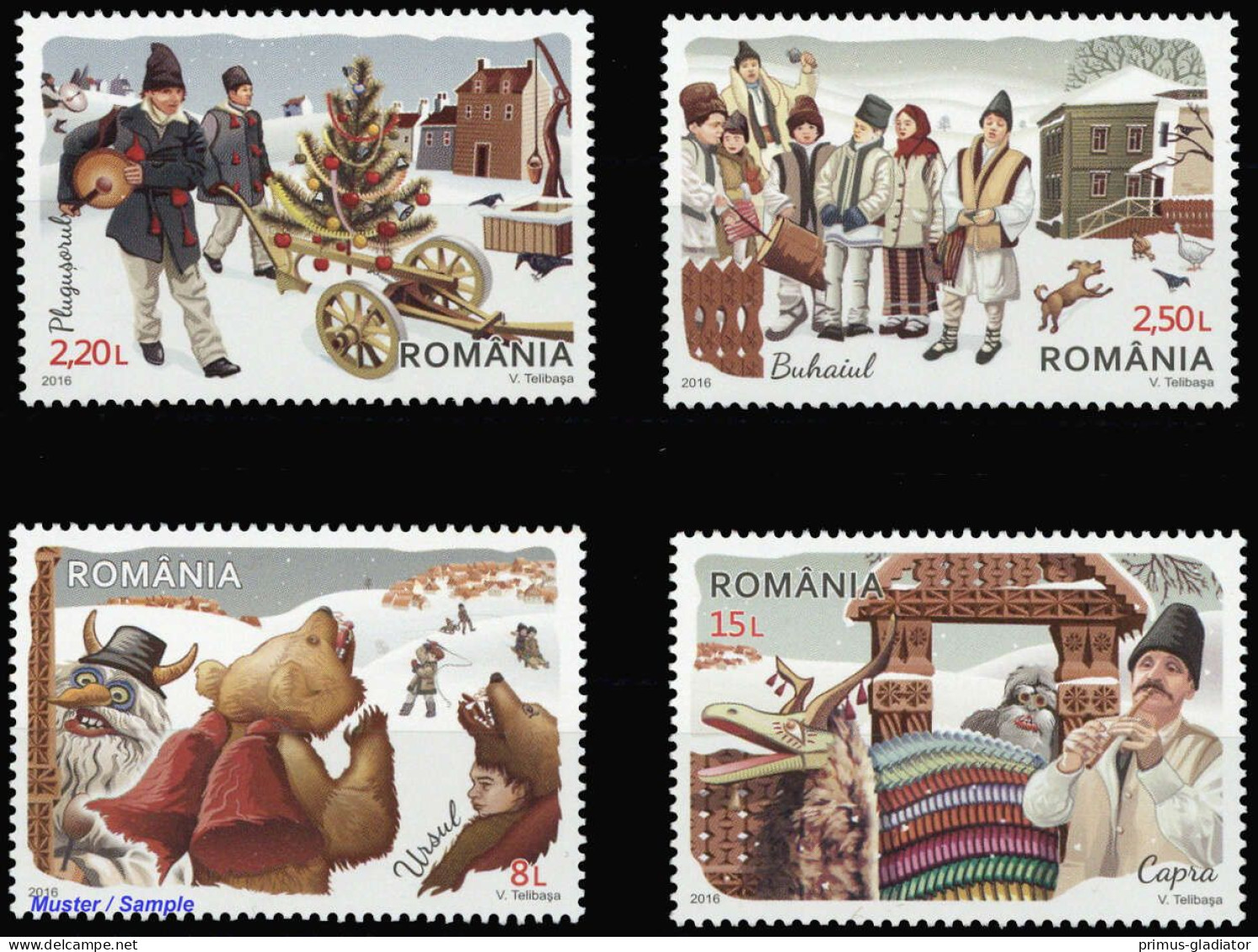 2016, Rumänien, 7163-66, ** - Altri & Non Classificati