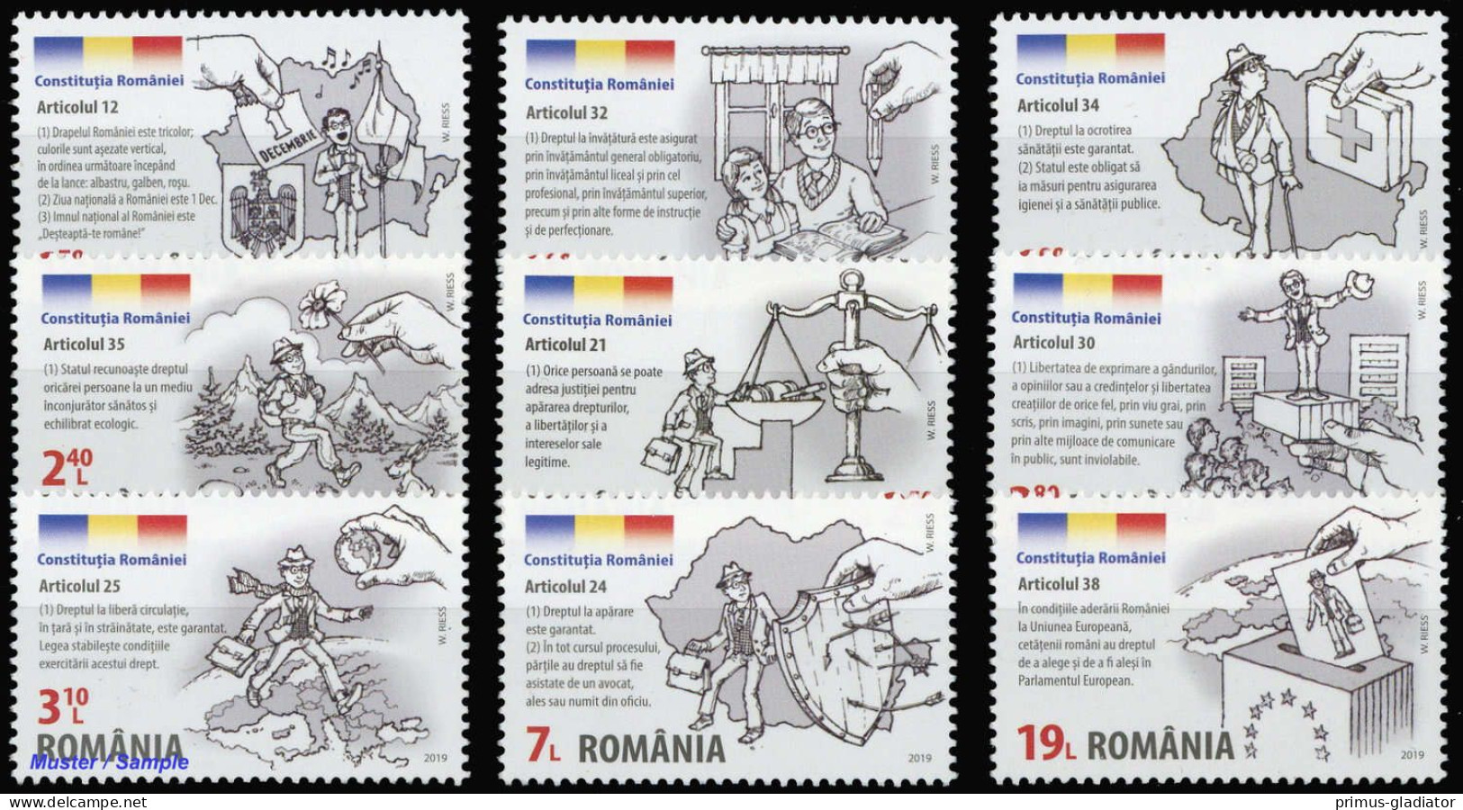 2019, Rumänien, 7522-30, ** - Other & Unclassified