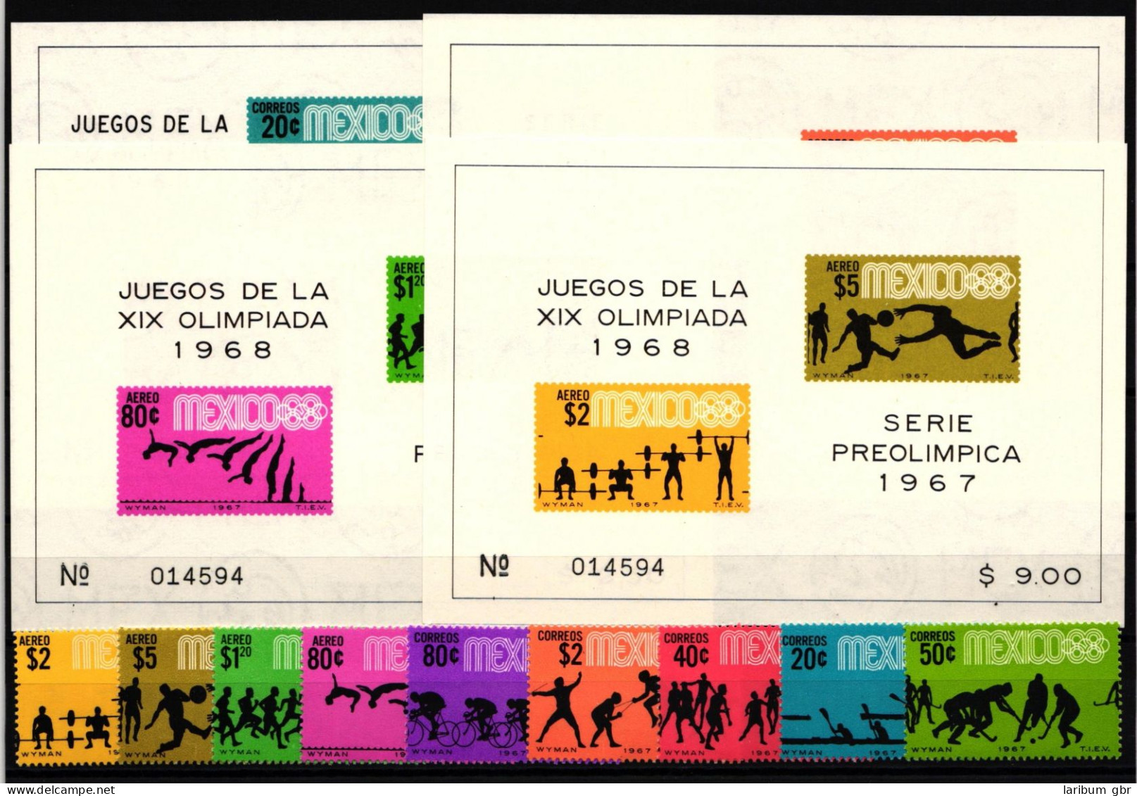 Mexiko 1236-1244 Und Block 7-10 Postfrisch Olympische Spiele #JA413 - Mexiko