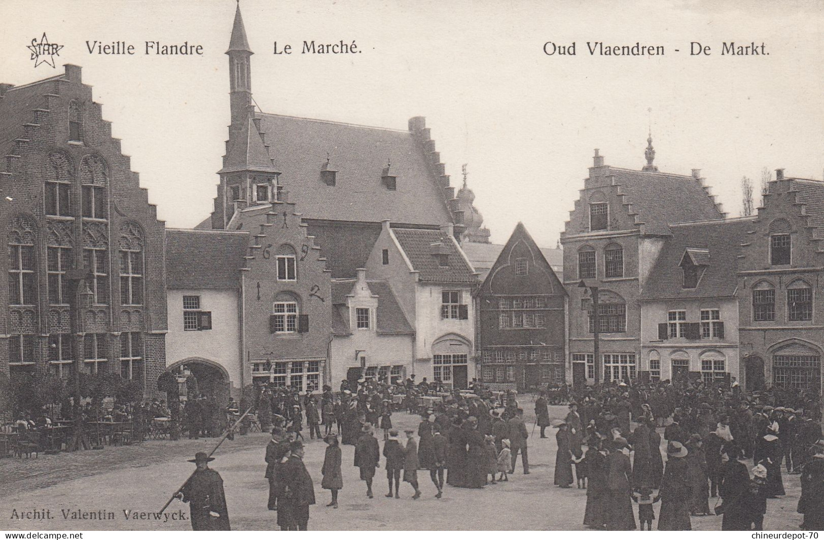 GAND  EXPOSITION 1913  VIEILLE FLANDRE  LE MARCHE - Gent