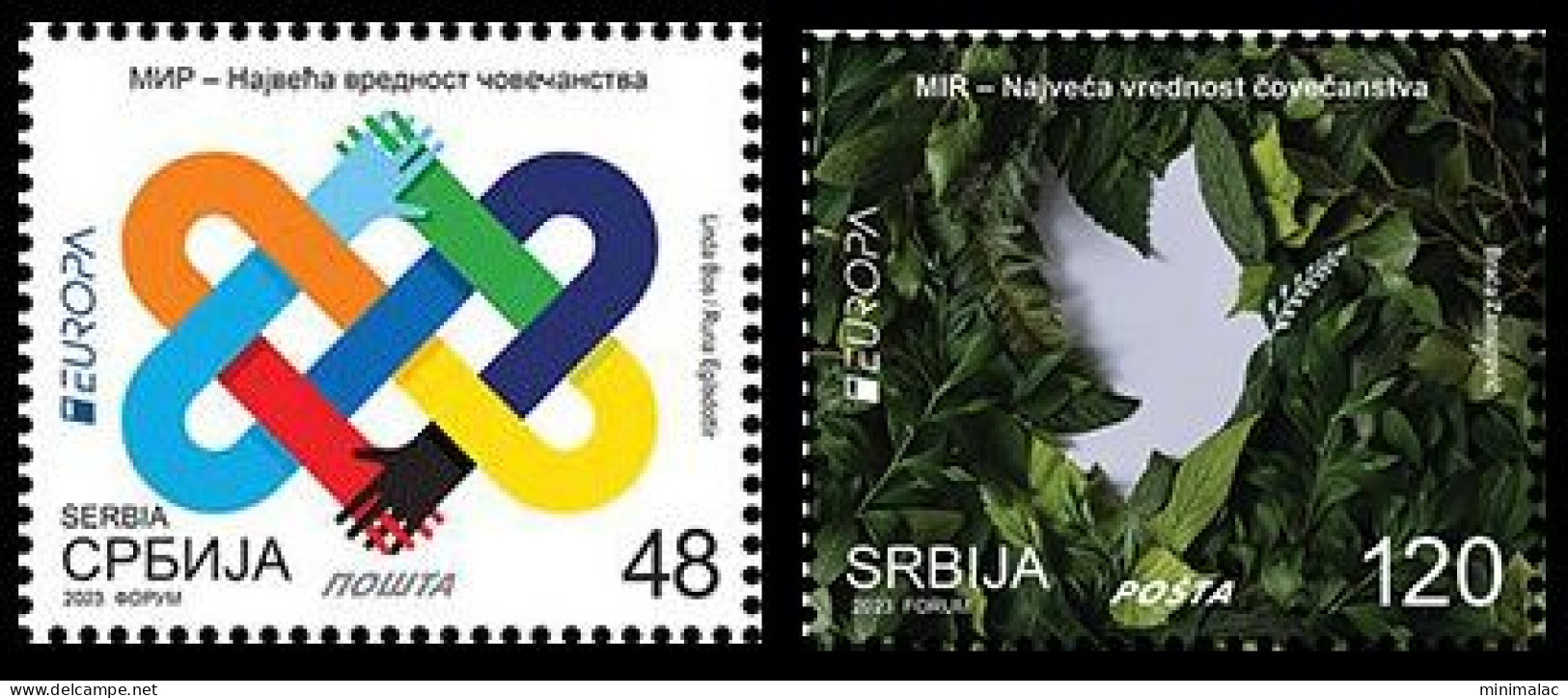 Serbia 2023. EUROPA, Peace – The Highest Value Of Humanity, Pigeon, MNH - 2023