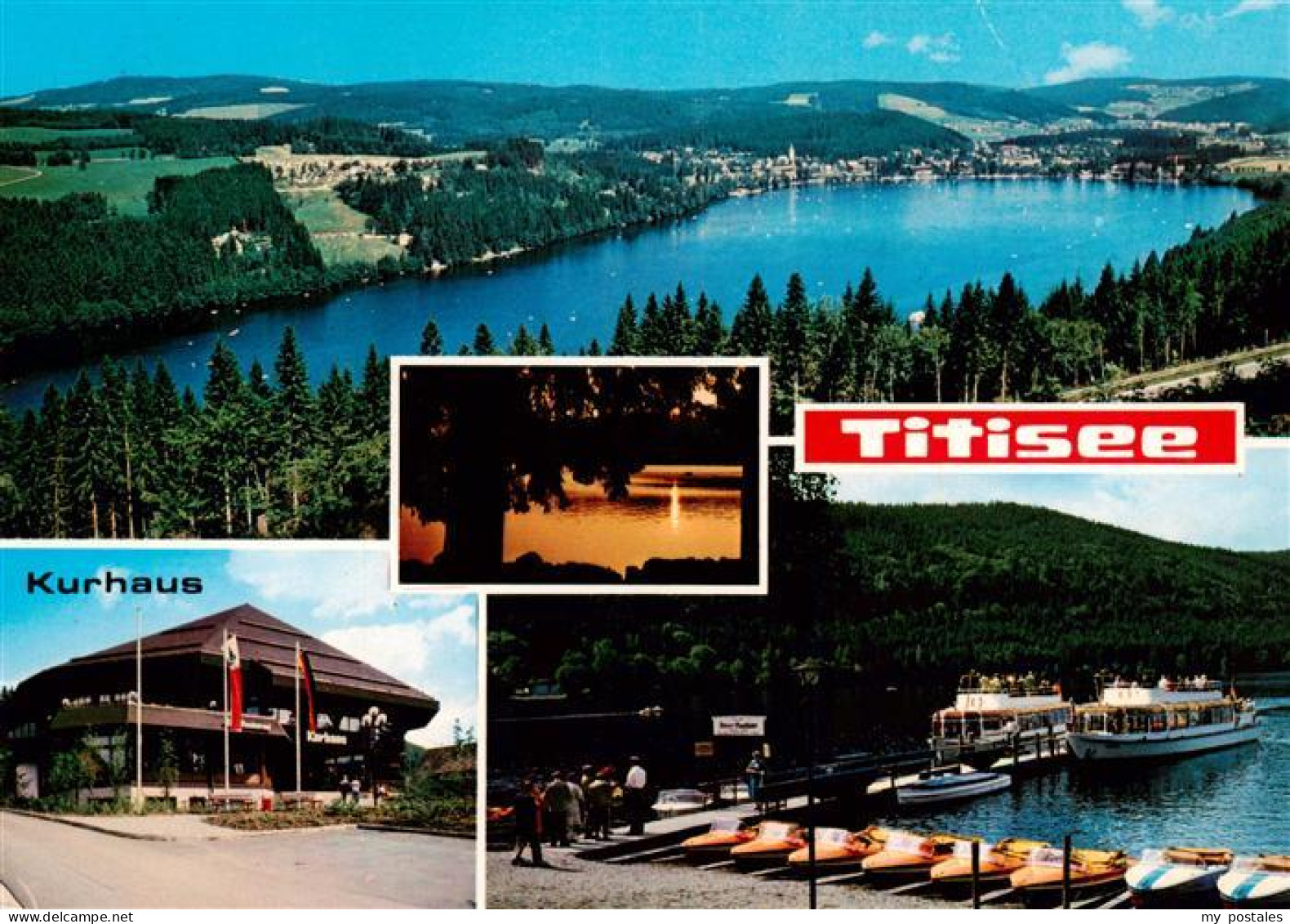 73928886 Titisee-Neustadt Fliegeraufnahme Kurhaus Seepartie Bootsanlegesteg - Titisee-Neustadt