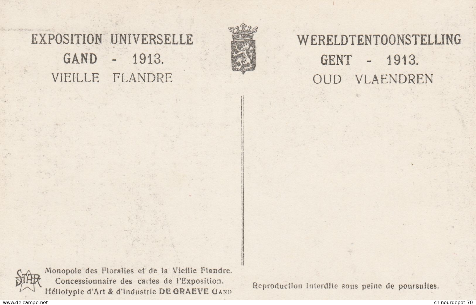 GAND  EXPOSITION 1913  VIEILLE FLANDRE  LA CHAPELLE DE L HOSPICE - Gent