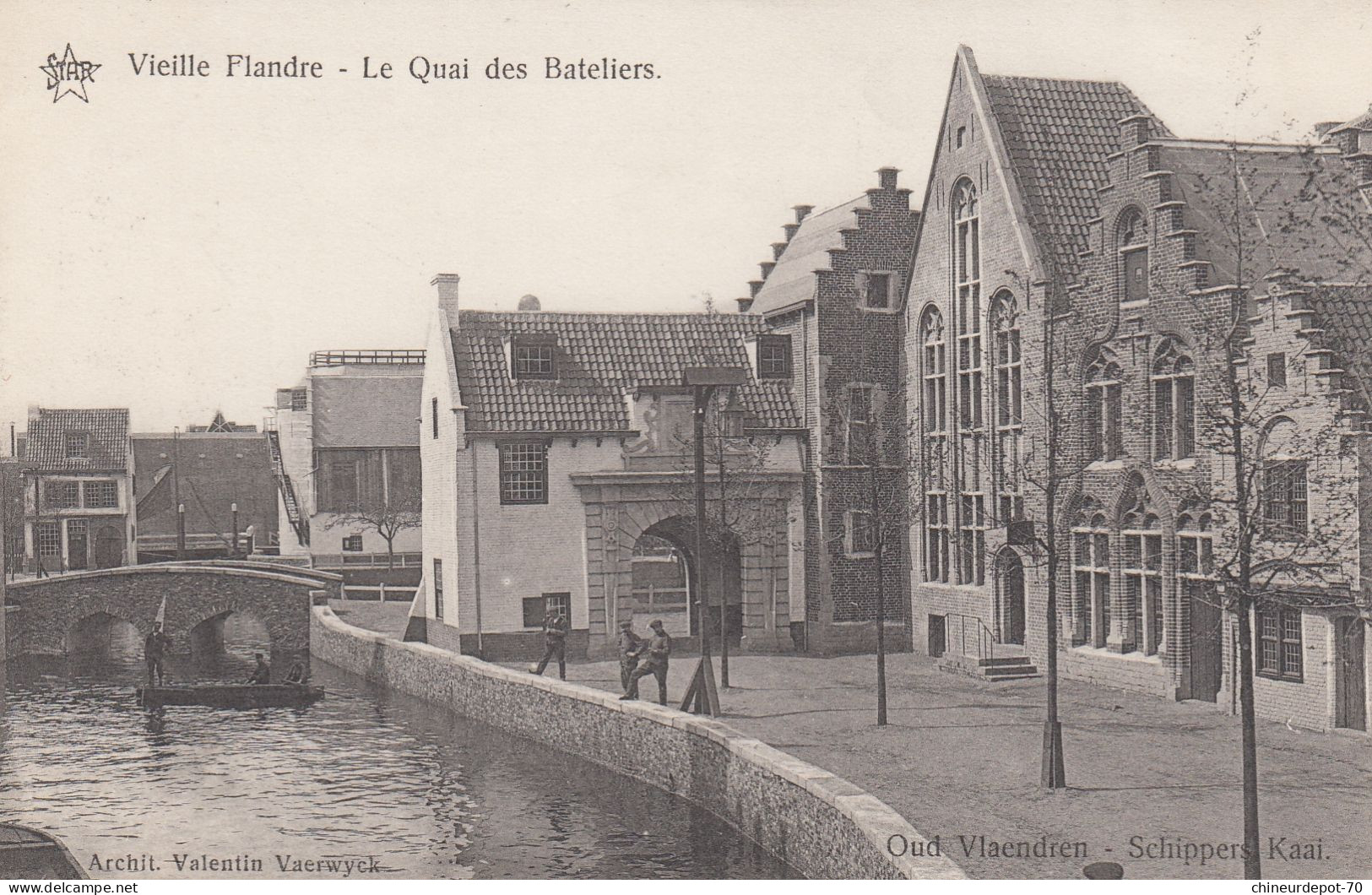 GAND  EXPOSITION 1913  VIEILLE FLANDRE  LE QUAI DES BATELIERS - Gent